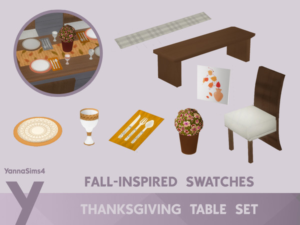 Sims 4 — YannaSims4 Thanksgiving Table Set Painting by YannaSims4CC — HI! We don't have Thanksgiving in my corner of the