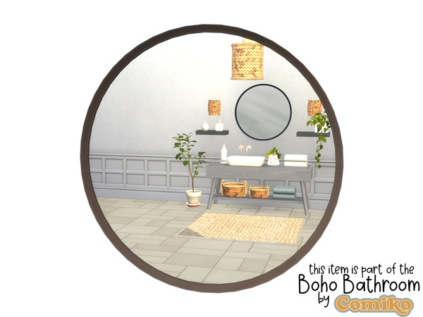 Sims 4 — Comiko Bathroom Boho Mirror by Comiko — Hi! Boho Bathroom Set is base game compatible and consists of 21 items