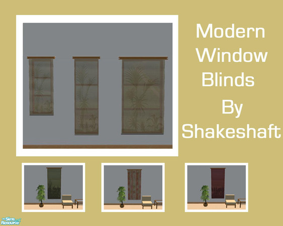 Sims 2 — Modern Window Blinds by Shakeshaft — A set of 3 different sized window blinds to fit my Modern Window Set, set
