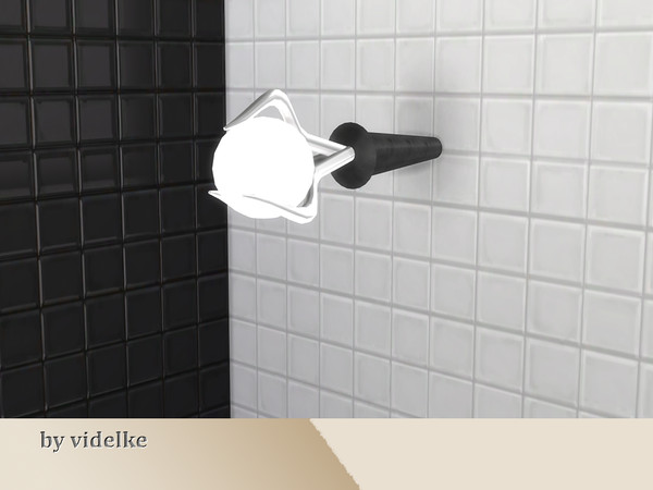 Sims 4 — Twisted Lamp by videlke2 — A slightly industrial and surreal styled bathroom with metalalic parts and darker