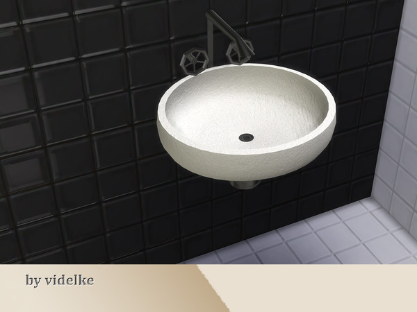 Sims 4 — Twisted Sink by videlke2 — A slightly industrial and surreal styled bathroom with metalalic parts and darker