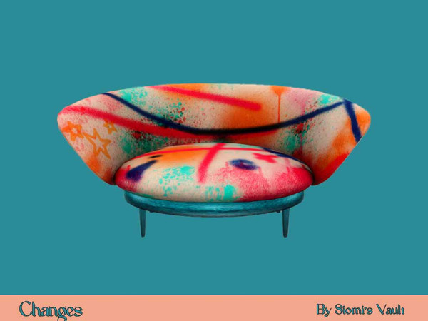 Sims 4 — Changes - Loveseat by siomisvault — I really like making colorful furniture and decor so here we go again haha I
