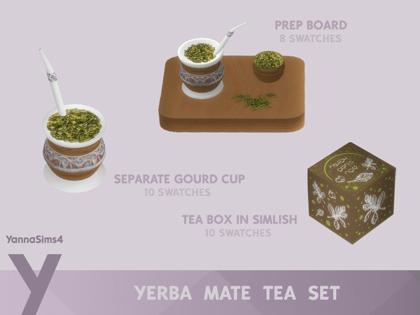 Sims 4 — YannaSims4 Yerba Mate Tea Set Gourd Cup by YannaSims4CC — Hi :) I made a yerba mate tea CC set for my Sims,