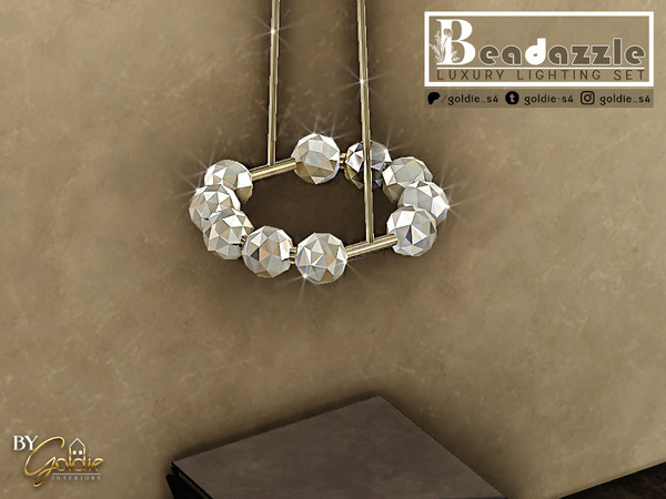 Sims 4 — GOLDIE - Beadazzle - Chandelier (short) by Goldie_s4 — Luxurious set of lights, made of glossy beads and