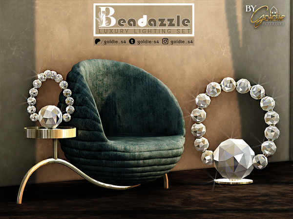 Sims 4 — GOLDIE - Beadazzle - Pendant (short) by Goldie_s4 — Luxurious set of lights, made of glossy beads and inspired