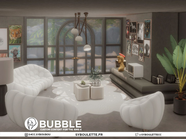 Sims 4 — Patreon release - Bubble set part 3 by Syboubou — Bubble CC set is a lively, vibrant living room collection