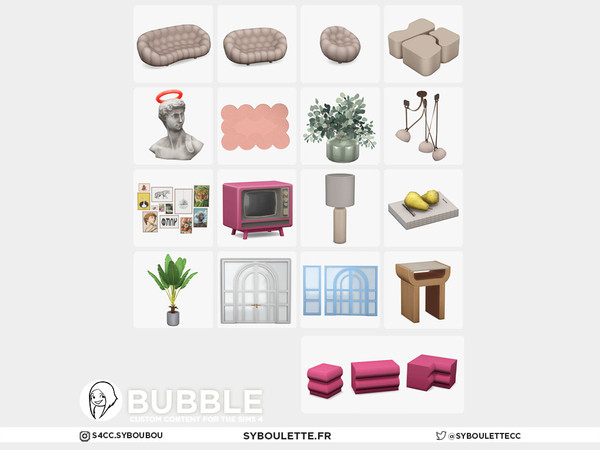 Sims 4 — Bubble - Window 1 tile (medium) by Syboubou — Bubble CC set is a lively, vibrant living room collection inspired