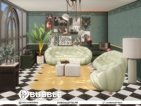 Sims 4 — Bubble - Window 1 tile (short) by Syboubou — Bubble CC set is a lively, vibrant living room collection inspired