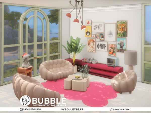 Sims 4 — Bubble - Window (tall) by Syboubou — Bubble CC set is a lively, vibrant living room collection inspired by the