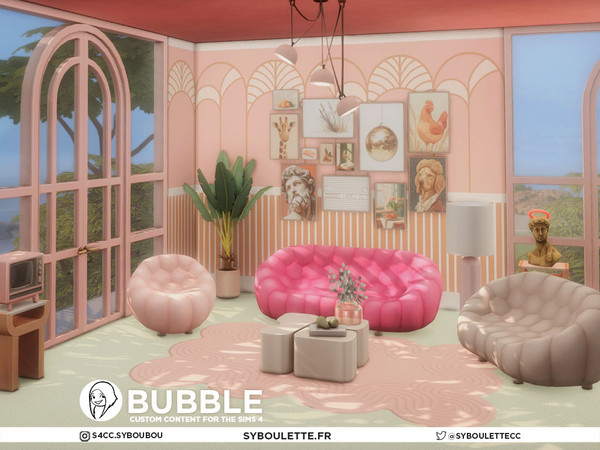 Sims 4 — Bubble - Potted palm by Syboubou — Bubble CC set is a lively, vibrant living room collection inspired by the