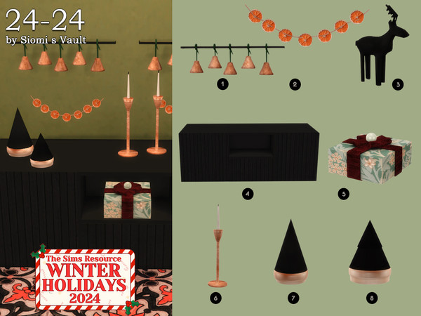 Sims 4 — 24-24 by siomisvault — 24-24 the Christmas Set for all of you. In this set you'll find different decors that you