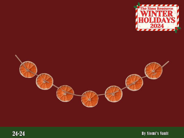 Sims 4 — 24-24- Dry Oranges Garland by siomisvault — 24-24 the Christmas Set for all of you. In this set you'll find