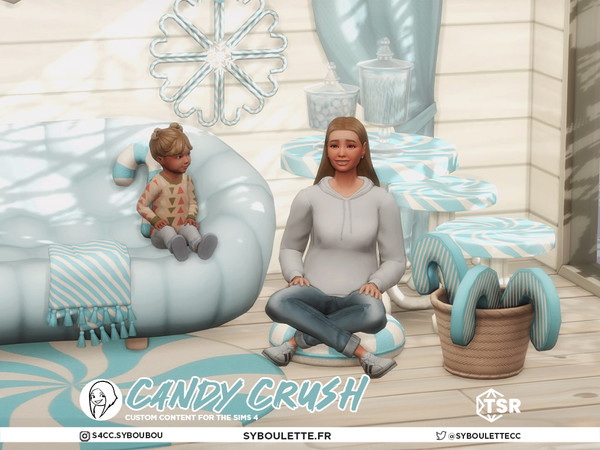 Sims 4 — Candy Crush - Candycane basket by Syboubou — Get ready to sweeten up your Sims winter holiday season with the