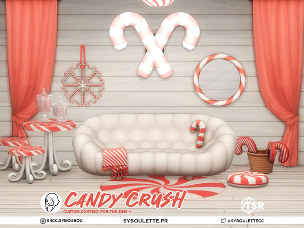 Sims 4 — Candy Crush - Ceiling lamp (medium) by Syboubou — Get ready to sweeten up your Sims winter holiday season with