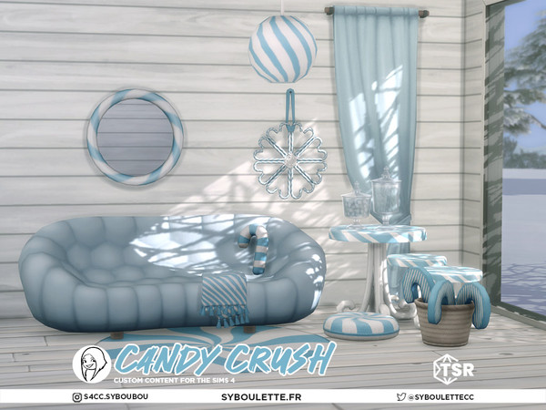Sims 4 — Candy Crush - Stool by Syboubou — Get ready to sweeten up your Sims winter holiday season with the Candy Crush