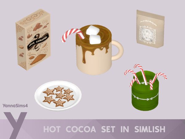 Sims 4 — Hot Cocoa Set by YannaSims4CC — The set includes 5 items: