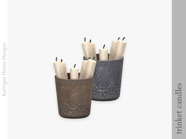 Sims 4 — Trinket Candles by kerriganhouse — A set of vintage, shabby chic clutter items.