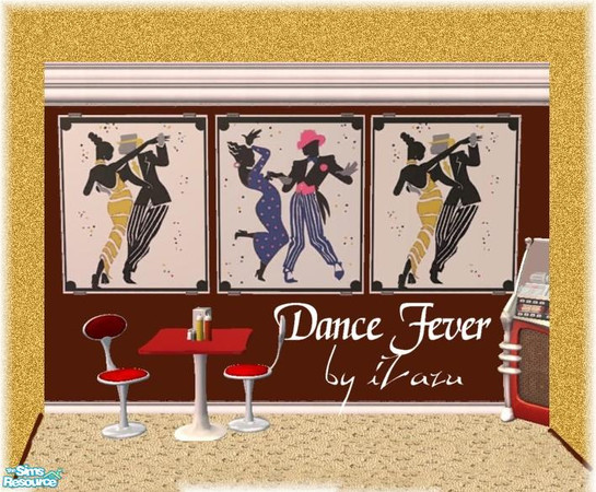 Sims 2 — Dance Fever! by iZazu — Great for New Years Eve Club Parties! Set includes 3 paintings which can be found in the