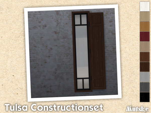 Sims 4 — Tulsa Shutter Tall Right by Mutske — Contains windows, shutters and curtains. Windowsills have extra slots and