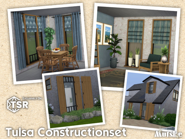 Sims 4 — Tulsa Construstionset Part 3 by Mutske — Contains windows, shutters and curtains. Windowsills have extra slots