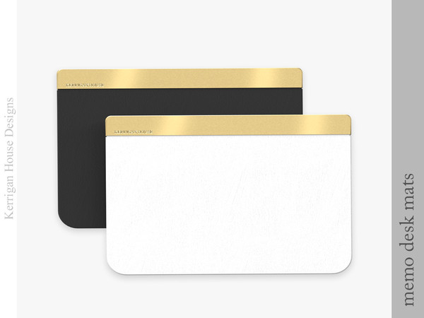 Sims 4 — Memo Desk Mat by kerriganhouse — A stylish luxury desk clutter and deco set.