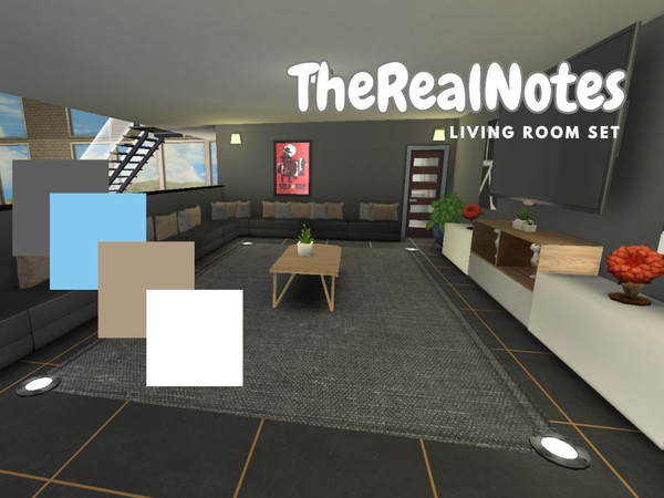 Sims 4 — Notes Modern & Minimalist Rug V1 by TheRealNotes — With this modern pack, you can give a unique touch to