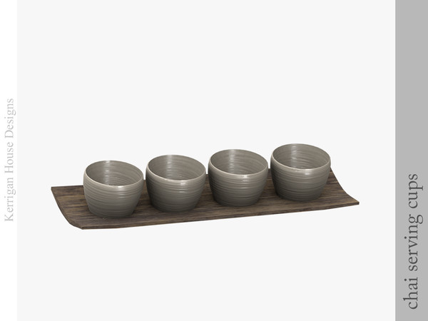 Sims 4 — Chai Serving Cups by kerriganhouse — An earthy tea dining and clutter set, inspired by Japanese and Chinese