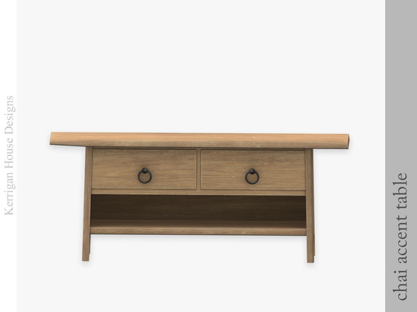 Sims 4 — Chai Accent Table by kerriganhouse — An earthy tea dining and clutter set, inspired by Japanese and Chinese