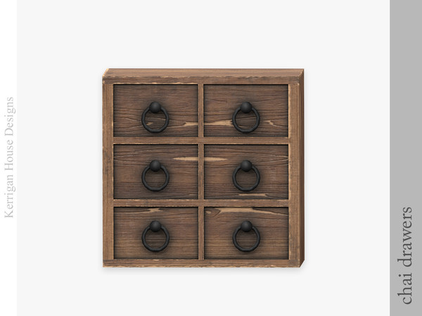 Sims 4 — Chai Miniature Drawers by kerriganhouse — An earthy tea dining and clutter set, inspired by Japanese and Chinese