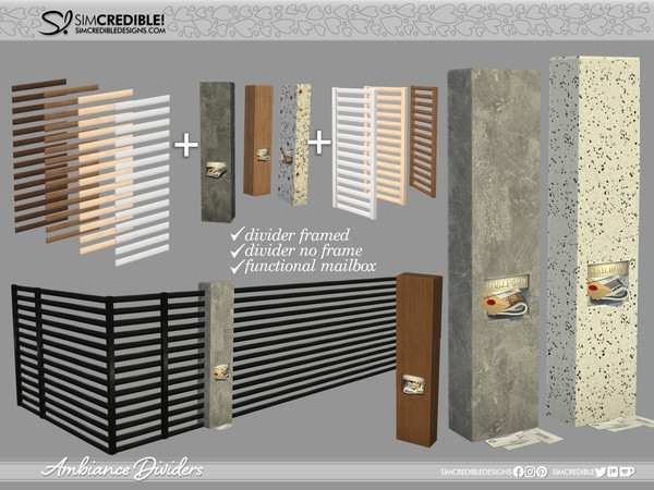 Sims 4 — Ambiance Divider Backyard No frame by SIMcredible! — Bringing now the second part of our Ambiance collection.