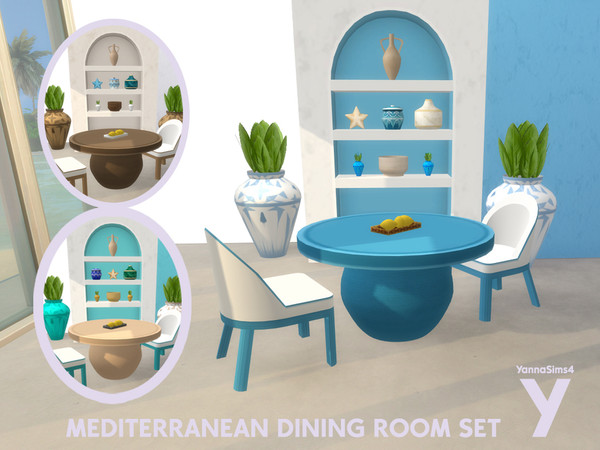 Sims 4 — YannaSims4 Mediterranean Dining Room Set Vase by YannaSims4CC — Hi, this CC dining set is part of a