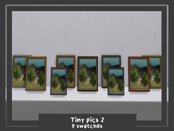 Sims 4 — Tiny pic2 by Woodies — Tiny shabby oil painting with maxis match wood in ten different swatches. New mesh +