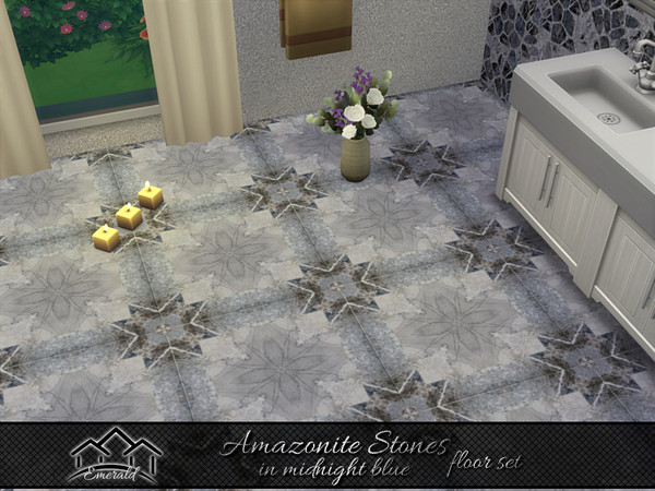 Sims 4 — Amazonite Stones floor2 by Emerald — Natural mosaic stone offer low maintenance,durability and beauty.(floor
