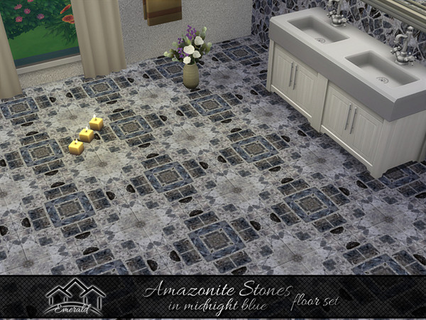 Sims 4 — Amazonite Stones floor5 by Emerald — Natural mosaic stone offer low maintenance,durability and beauty.(floor