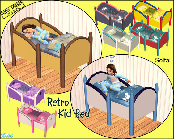 Sims 2 — Retro Kid Bed by solfal — 