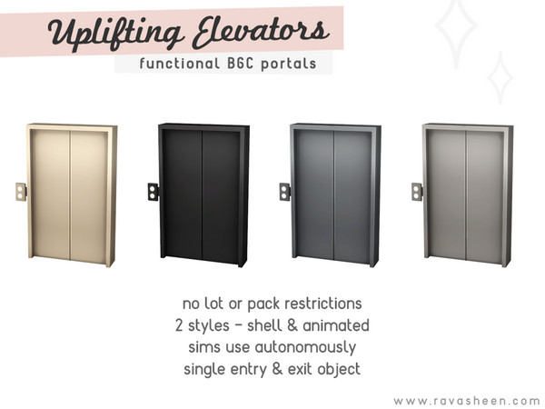 Sims 4 — Uplifting Elevator Portal - Animated Door 1 0 1 by RAVASHEEN — Animated Door Lift up any lot with an elevator
