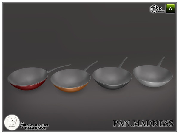 Sims 4 — pan madness wok by jomsims — Pan Madness Add a touch of realism and elegance to your Sims' kitchen with this set