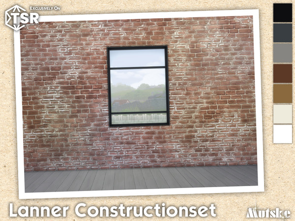 Sims 4 — Lanner Window Counter 1.5x1 by Mutske — Modern set which contains windows, doors, arches and blinds. Make sure