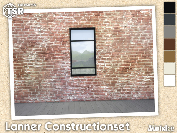 Sims 4 — Lanner Window Counter 1x1 by Mutske — Modern set which contains windows, doors, arches and blinds. Make sure