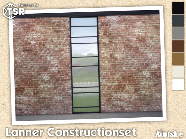 Sims 4 — Lanner Large Window Tall 1.5x1 by Mutske — Modern set which contains windows, doors, arches and blinds. Make