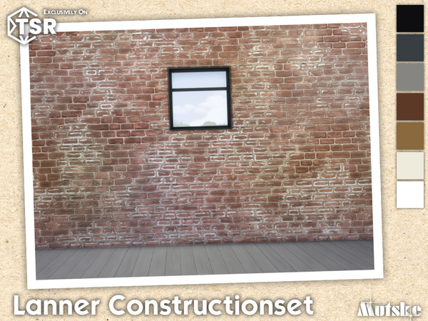 Sims 4 — Lanner Top Middle Window Tall 1x1 by Mutske — Modern set which contains windows, doors, arches and blinds. Make