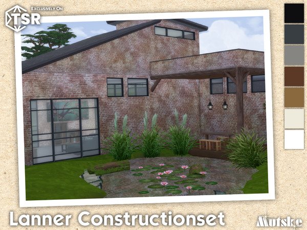 Sims 4 — Lanner Constructionset Part 2 by Mutske — Modern set which contains windows, doors, arches and blinds. Make sure
