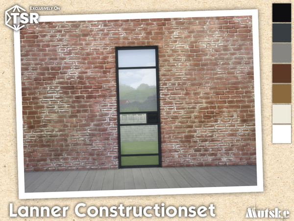 Sims 4 — Lanner Door Glass 1x1 by Mutske — Modern set which contains windows, doors, arches and blinds. Make sure that