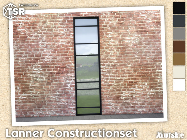 Sims 4 — Lanner Middle Window Tall 1x1 by Mutske — Modern set which contains windows, doors, arches and blinds. Make sure