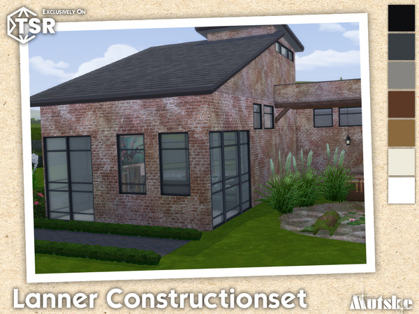 Sims 4 — Lanner Constructionset Part 3 by Mutske — Modern set which contains windows, doors, arches and blinds. Make sure
