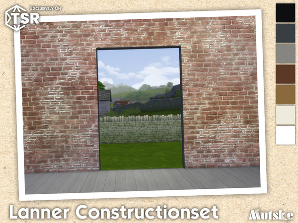 Sims 4 — Lanner Arch 2x1 by Mutske — Modern set which contains windows, doors, arches and blinds. Make sure that your