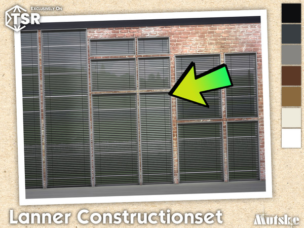Sims 4 — Lanner Venetian Blinds Tall 1x1 by Mutske — Modern set which contains windows, doors, arches and blinds. Make