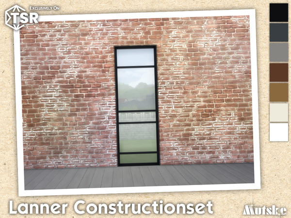 Sims 4 — Lanner Short Window Tall 1x1 by Mutske — Modern set which contains windows, doors, arches and blinds. Make sure