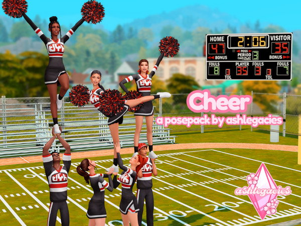 Sims 4 — Cheer by ashlegacies — - Posepack