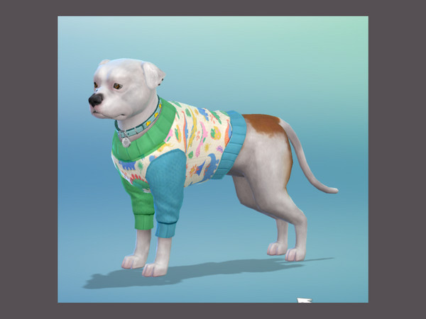 Sims 4 — Dinosaur Jumper by Konswella — Jumper for dogs with dinosaurs on